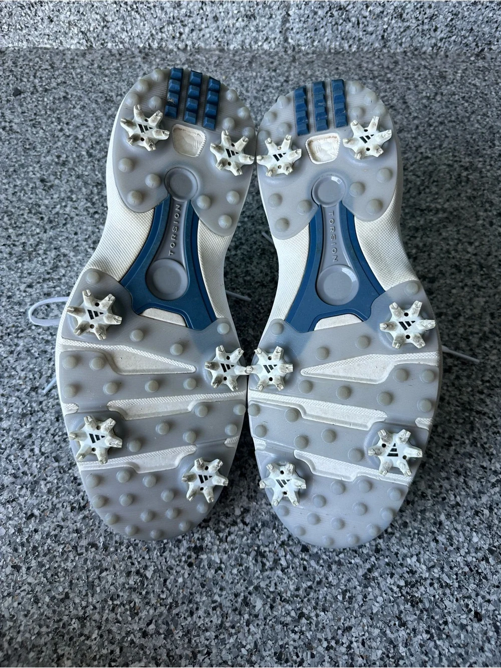White Adidas Men's Leather Golf Shoes